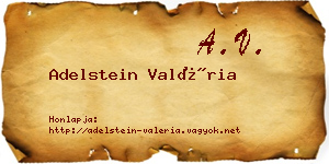 Adelstein Valéria névjegykártya